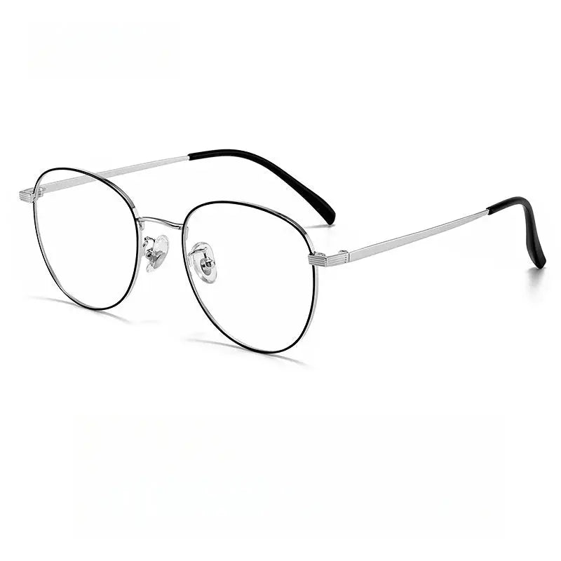 Unisex Oval Full Rim Titanium Prescription Glasses Y8901 — view 11 | Rx Spectacle