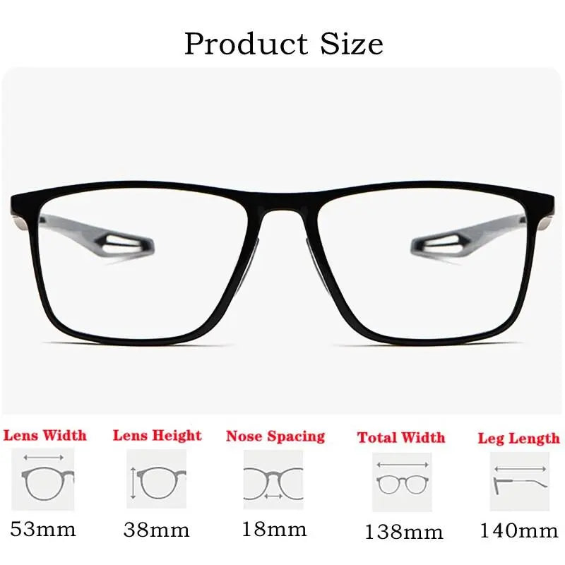 Unisex Square Full Rim TR90 Sports Glasses TR1019R — view 10 | Rx Spectacle