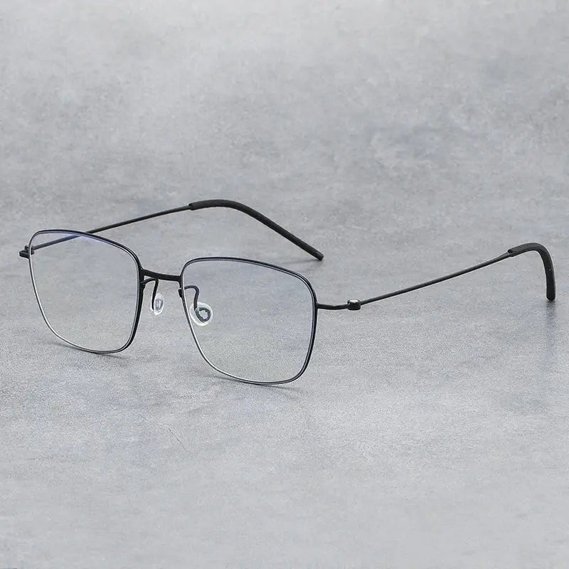 Women's Square Full Rim Titanium Screwless Prescription Glasses 45530 — view 7 | Rx Spectacle