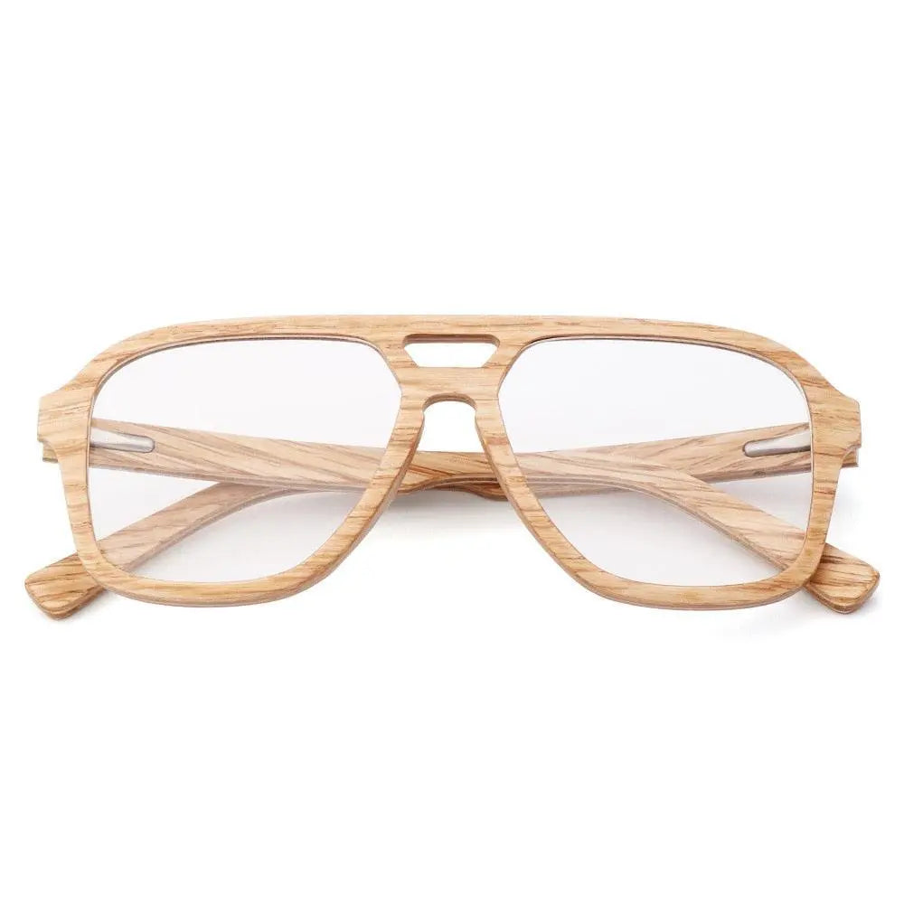 Men's Oval Full Rim Wood Double Bridge Prescription Glasses 5623 — view 6 | Rx Spectacle