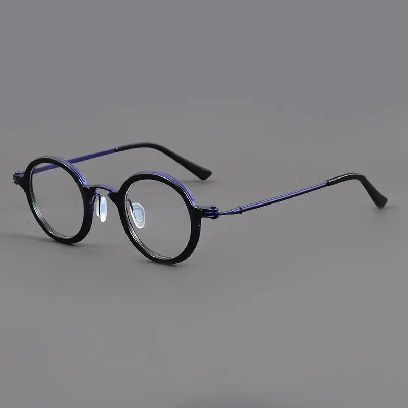 Unisex Round Full Rim Titanium Prescription Glasses 45899 — view 3 | Rx Spectacle