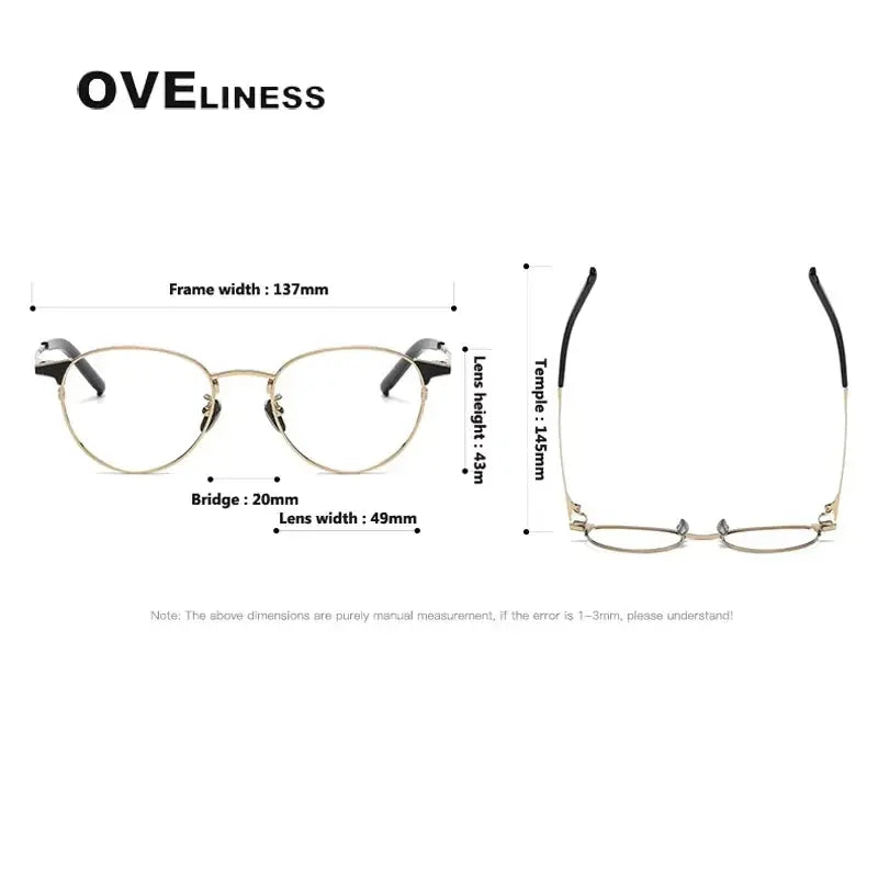 Women's Oval Full Rim Titanium Prescription Glasses 369960 — view 2 | Rx Spectacle