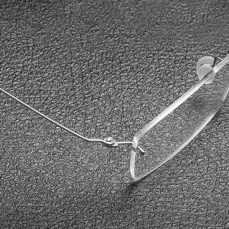 Unisex Square Rimless Titanium Prescription Glasses T5935 — view 3 | Rx Spectacle