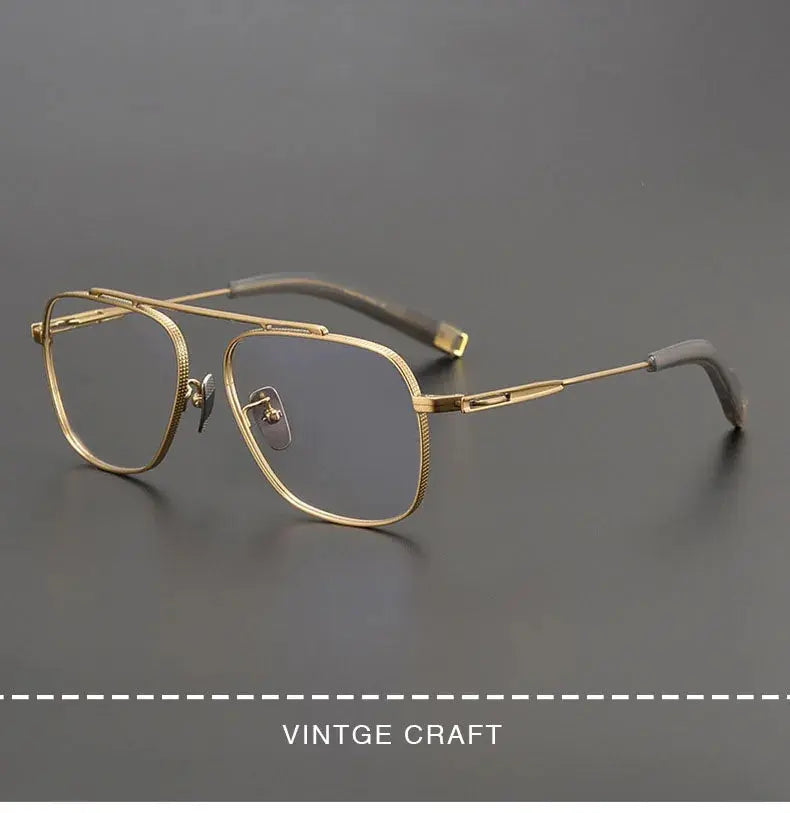Men's Square Full Rim Titanium Prescription Glasses Lsa1051 — view 2 | Rx Spectacle