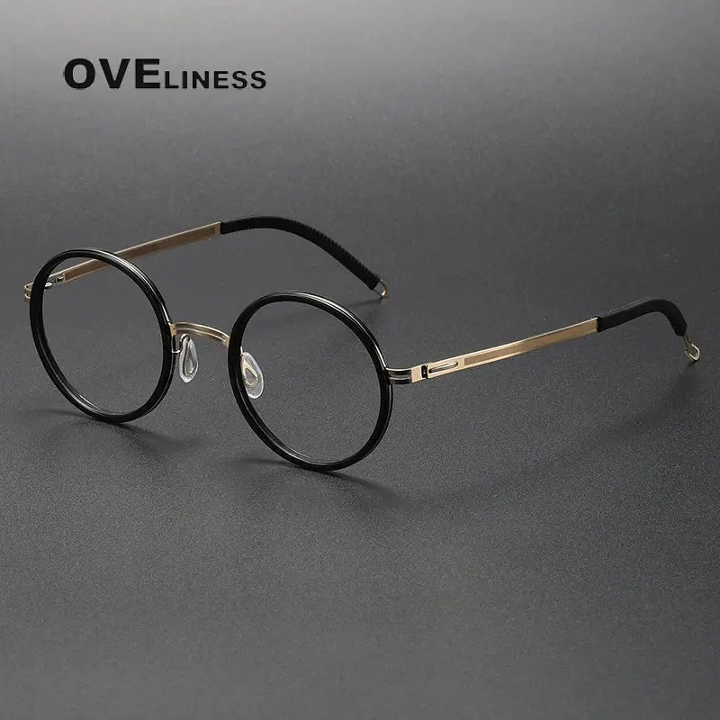 Women's Round Full Rim Titanium Prescription Glasses 822321 — view 7 | Rx Spectacle