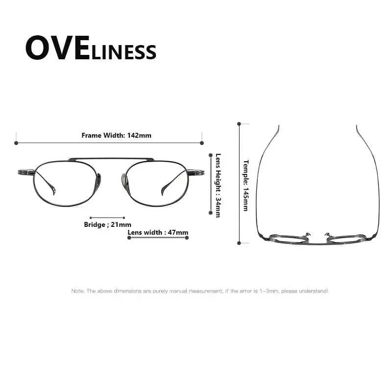 Unisex Square Full Rim Titanium Double Bridge Prescription Glasses 99504 — view 2 | Rx Spectacle