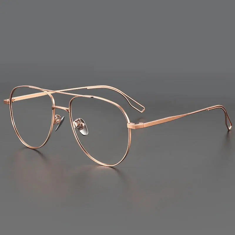 Unisex Oval Full Rim Titanium Double Bridge Prescription Glasses 959016 — view 4 | Rx Spectacle