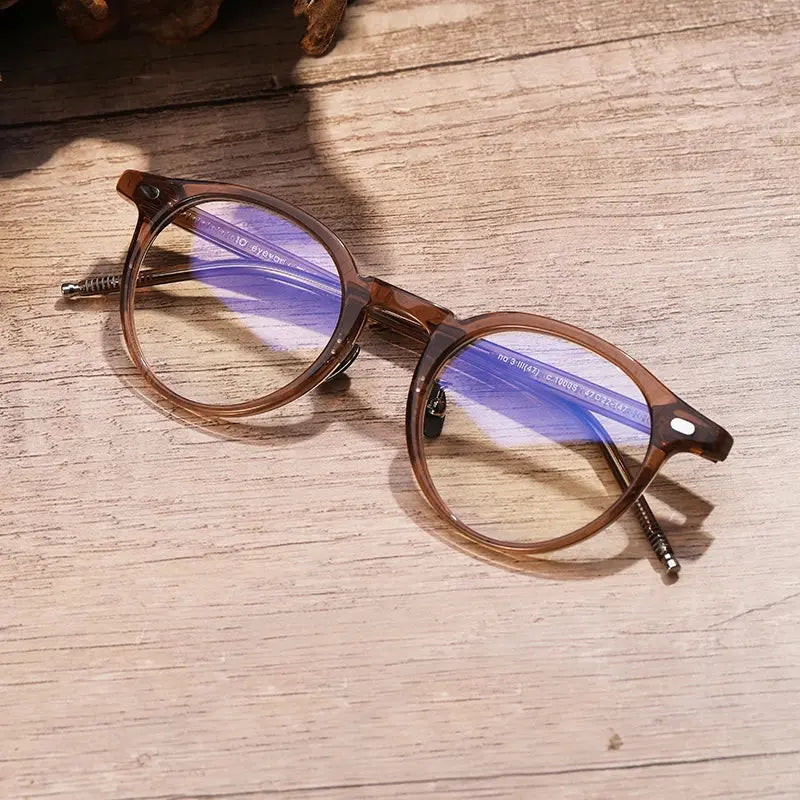 Unisex Round Full Rim Acetate Prescription Glasses 41803 — view 4 | Rx Spectacle