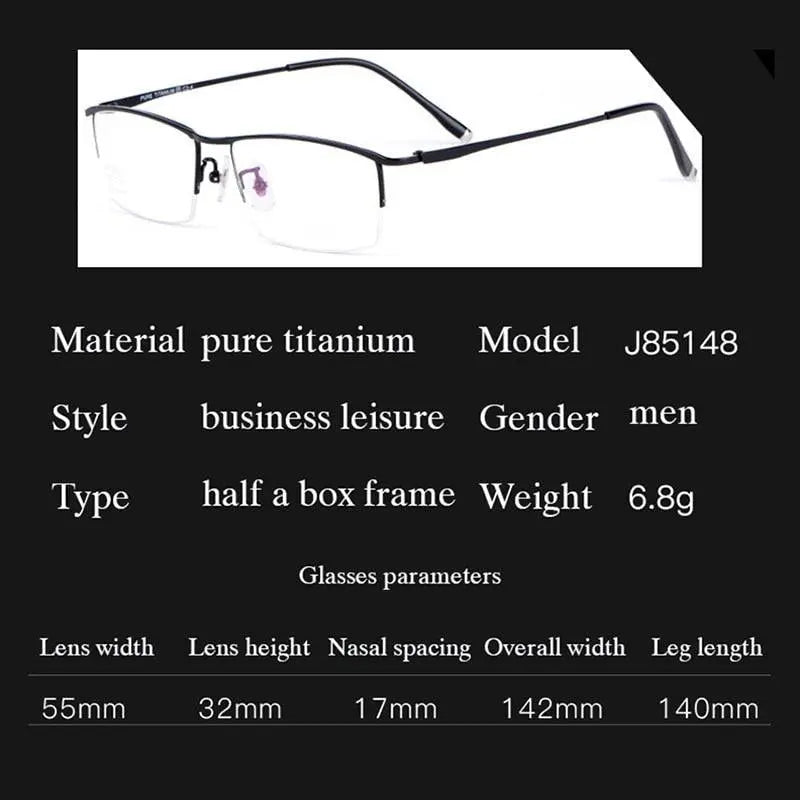 Men's Semi-Rimless Titanium Prescription Glasses J85148 — view 3 | Rx Spectacle
