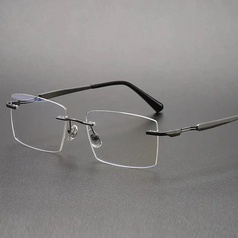 Women's Square Rimless Titanium Prescription Glasses 233302 — view 3 | Rx Spectacle
