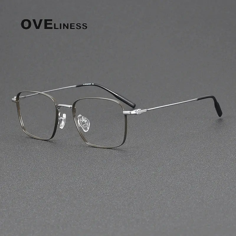 Unisex Square Full Rim Titanium Prescription Glasses 381026 — view 5 | Rx Spectacle