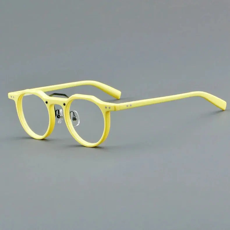 Unisex Round Full Rim Acetate Prescription Glasses Y5805 — view 9 | Rx Spectacle