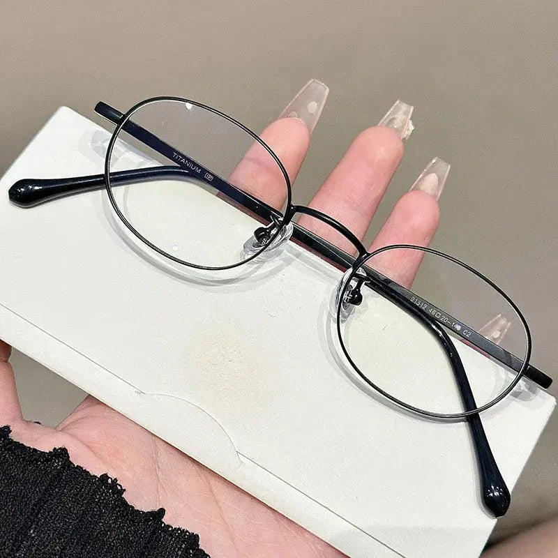 Women's Oval Full Rim Alloy Prescription Glasses 91312 — view 5 | Rx Spectacle
