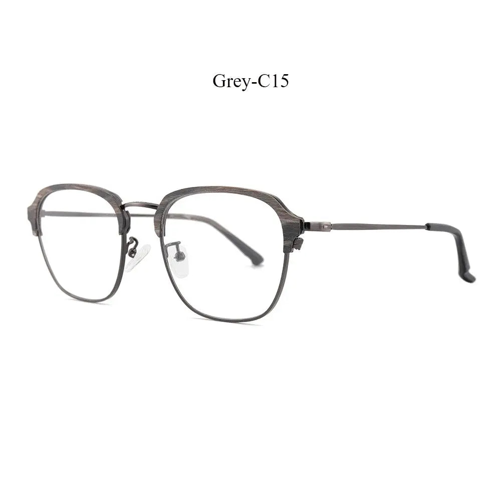 Unisex Square Full Rim Titanium Prescription Glasses 81204 — view 4 | Rx Spectacle