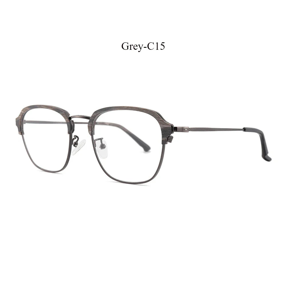 Men's Oval Semi-Rimless Titanium Prescription Glasses 812000 — view 4 | Rx Spectacle