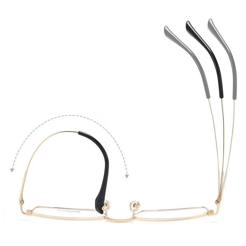 Men's Rectangular Full Rim Titanium Prescription Glasses Pt2219 — view 8 | Rx Spectacle