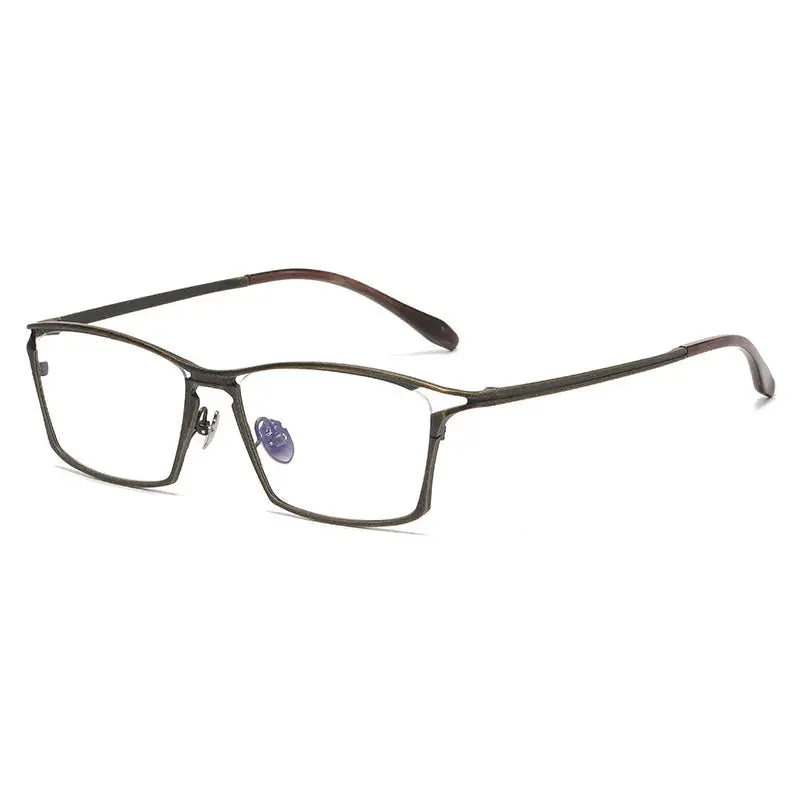 Unisex Square Full Rim Titanium Oversized Prescription Glasses 636885 — view 6 | Rx Spectacle
