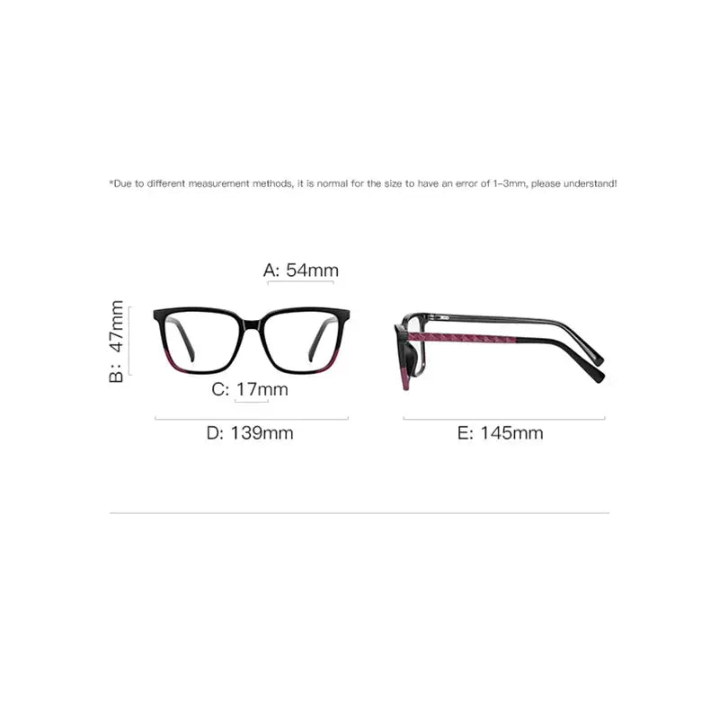 Women's Square Full Rim TR90 Prescription Glasses 21355 — view 2 | Rx Spectacle