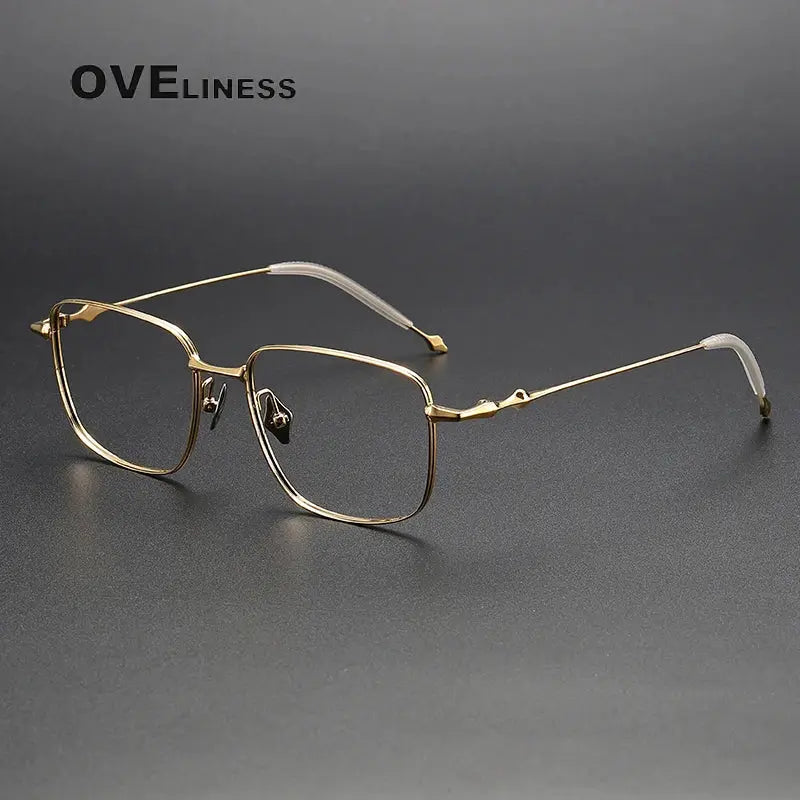 Men's Square Full Rim Titanium Oversized Prescription Glasses 14818 — view 5 | Rx Spectacle