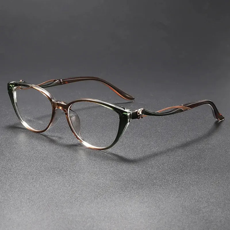 Women's Cat Eye Full Rim TR90 Prescription Glasses 726026 — view 9 | Rx Spectacle