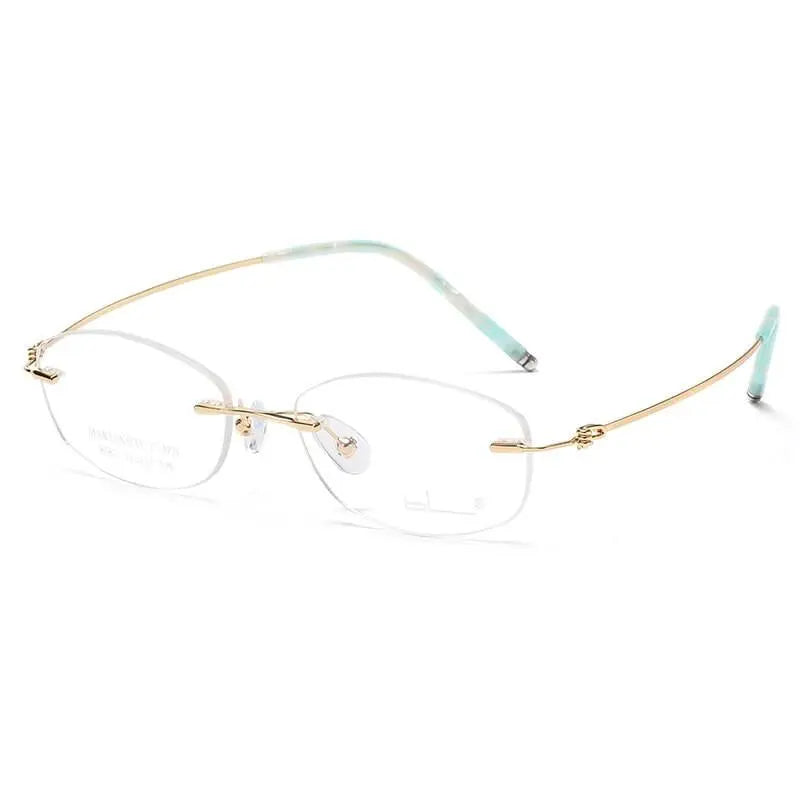Women's Square Rimless Titanium Prescription Glasses 8587 — view 4 | Rx Spectacle