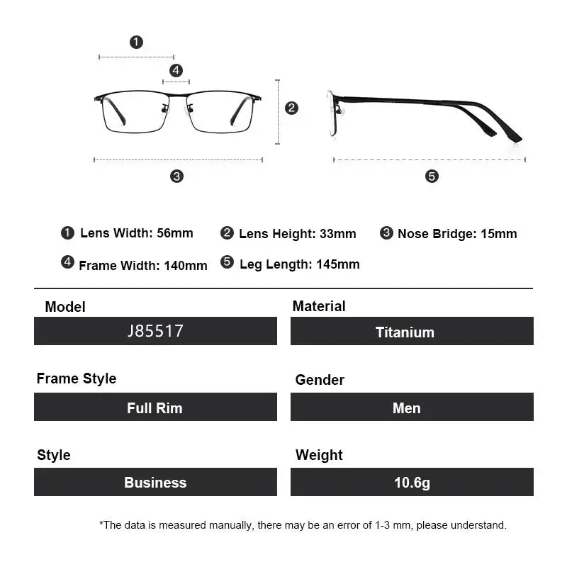 Unisex Square Semi-Rimless Titanium Prescription Glasses 855170 — view 2 | Rx Spectacle