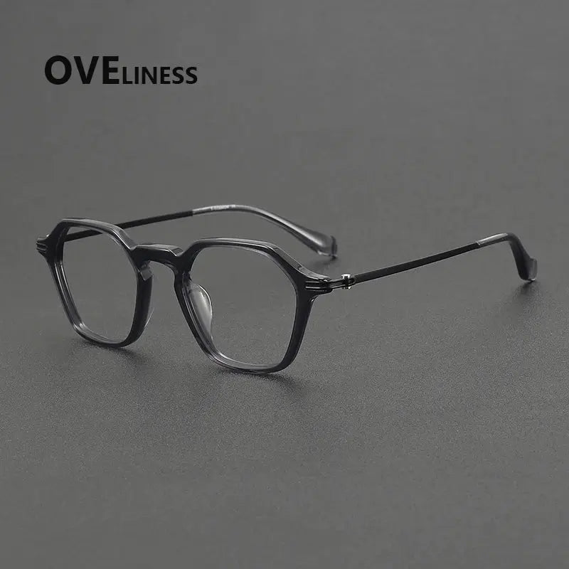 Unisex Polygon Full Rim Titanium Prescription Glasses 390013 — view 8 | Rx Spectacle