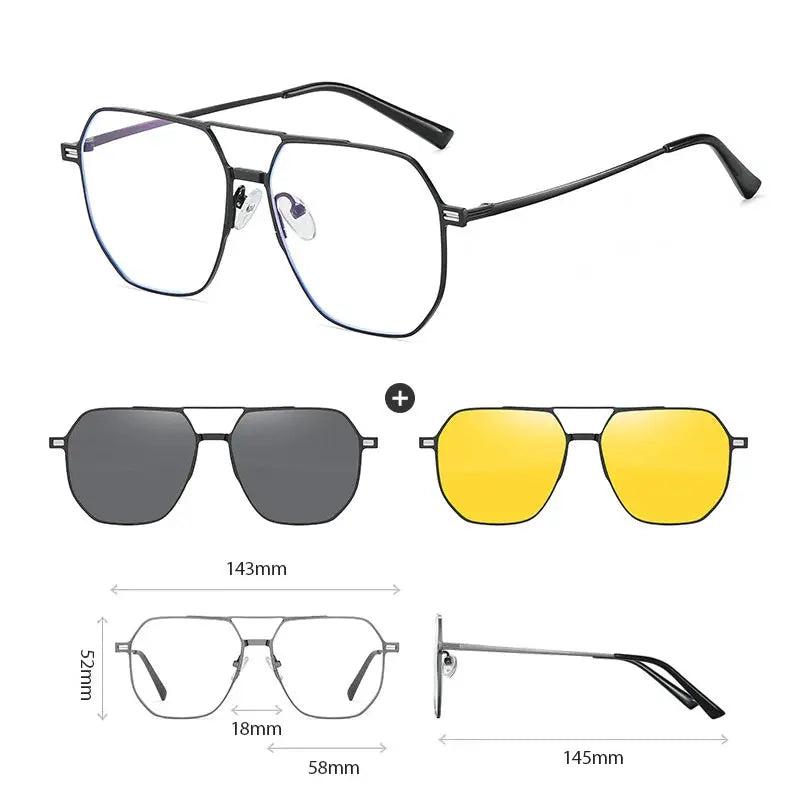 Women's Square Full Rim Titanium Prescription Glasses 414819 — view 8 | Rx Spectacle