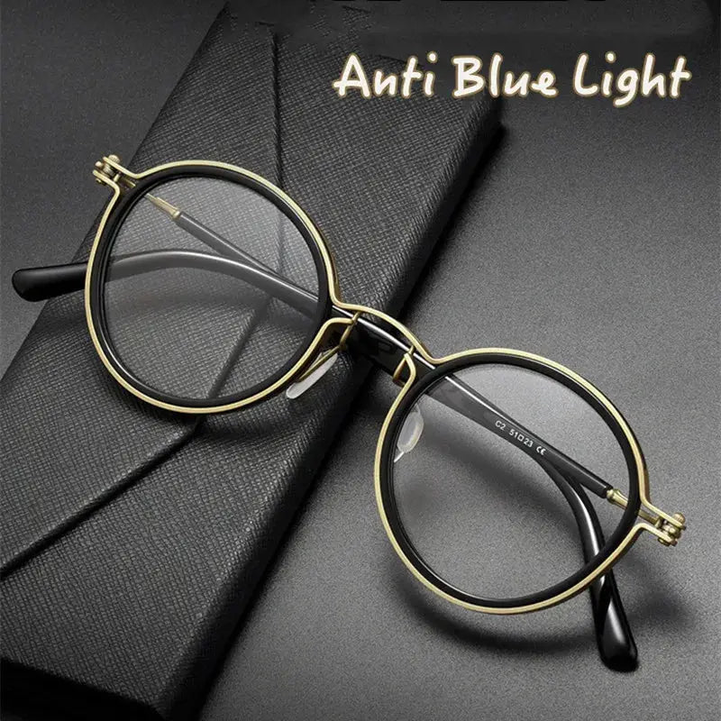 Unisex Round Full Rim Acetate Reading Glasses 2203 — view 3 | Rx Spectacle