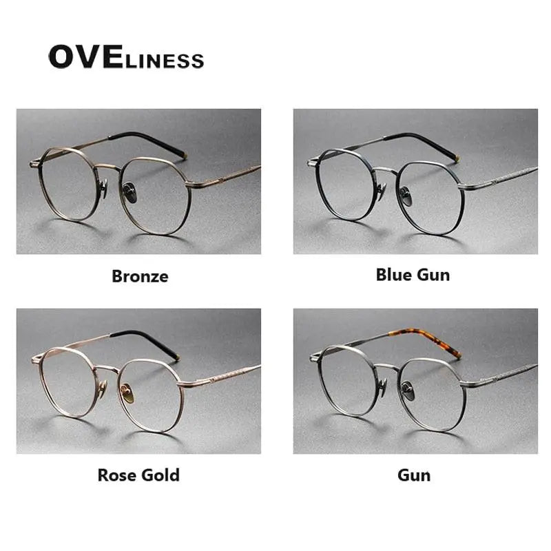 Unisex Round Full Rim Titanium Prescription Glasses — view 10 | Rx Spectacle
