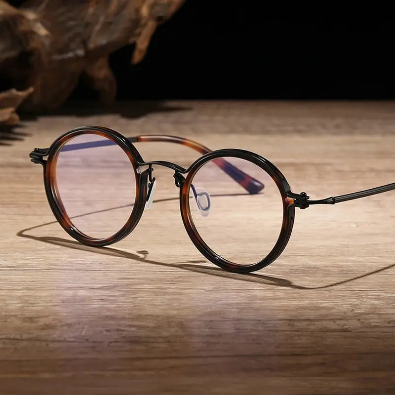 Women's Round Full Rim Titanium Prescription Glasses 410685 — view 4 | Rx Spectacle