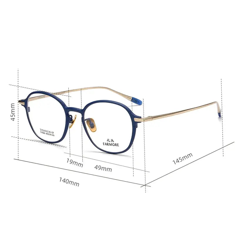 Unisex Oval Full Rim Titanium Prescription Glasses 69041 — view 2 | Rx Spectacle