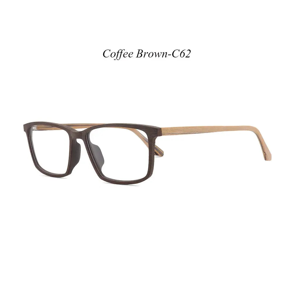 Men's Square Full Rim Wood Prescription Glasses 911695 — view 7 | Rx Spectacle