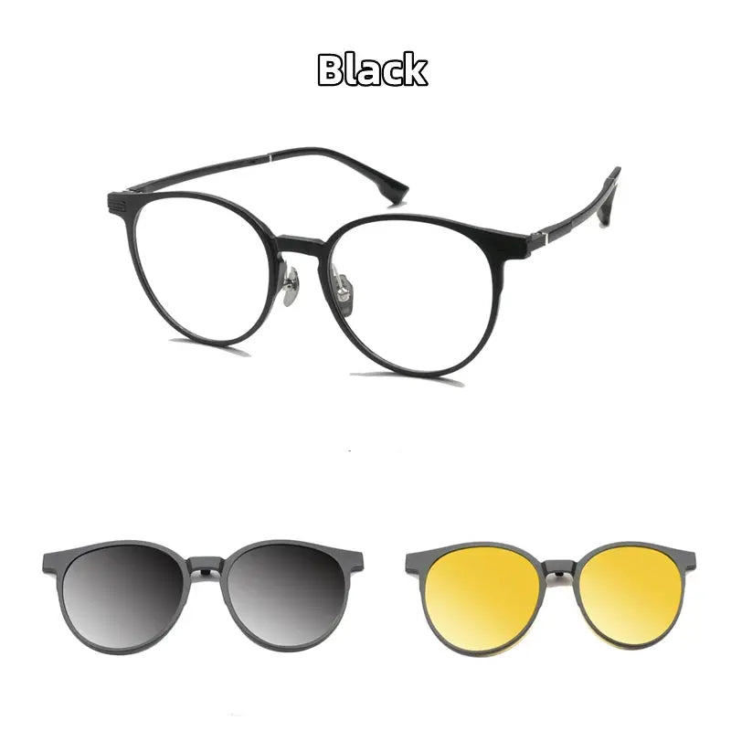 Unisex Round Full Rim TR90 Clip-On Prescription Glasses 9016 — view 5 | Rx Spectacle