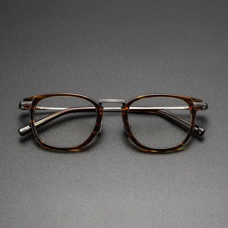 Unisex Square Full Rim Titanium Prescription Glasses G817 — view 8 | Rx Spectacle