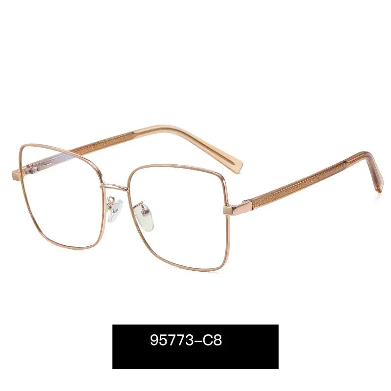 Women's Square Full Rim Alloy Prescription Glasses 95773 — view 9 | Rx Spectacle