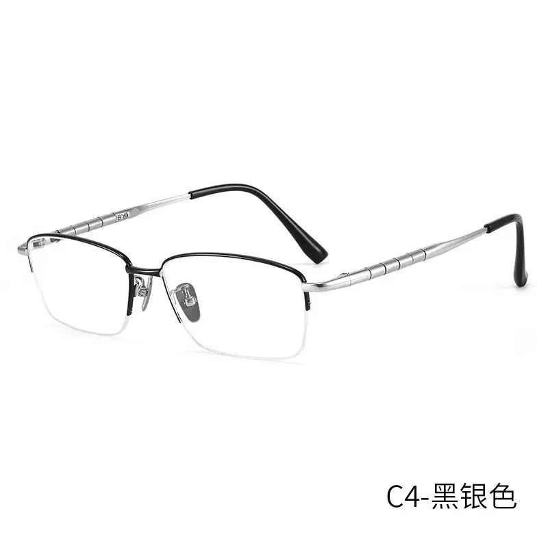 Unisex Square Semi-Rimless Titanium Prescription Glasses 98279 — view 8 | Rx Spectacle
