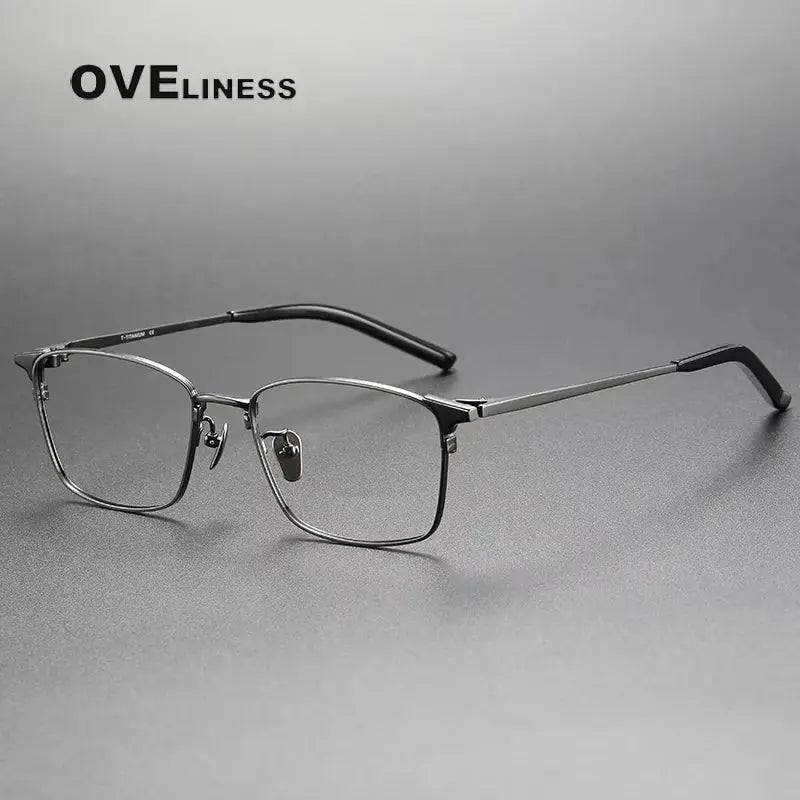 Women's Square Full Rim Titanium Prescription Glasses 68961 — view 3 | Rx Spectacle