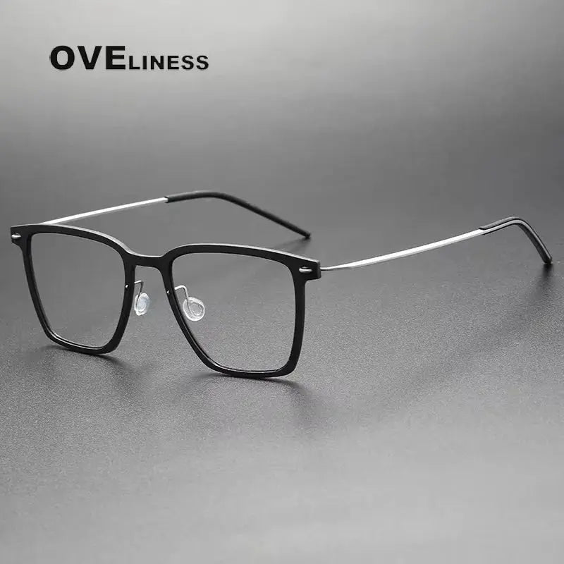 Unisex Square Full Rim Titanium Prescription Glasses 65544 — view 6 | Rx Spectacle