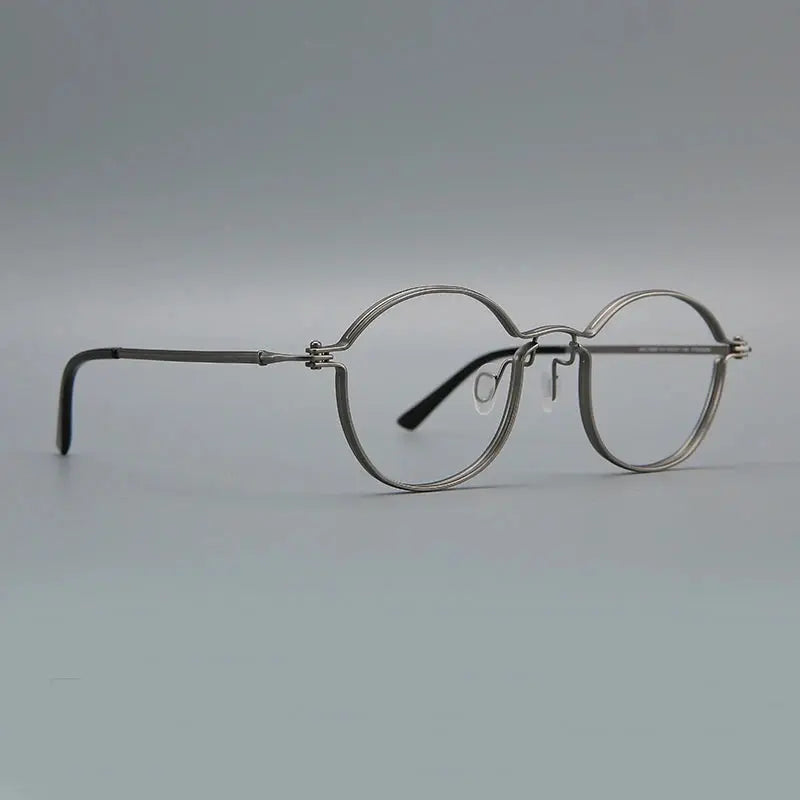 Unisex Oval Full Rim Titanium Prescription Glasses 395897 — view 5 | Rx Spectacle