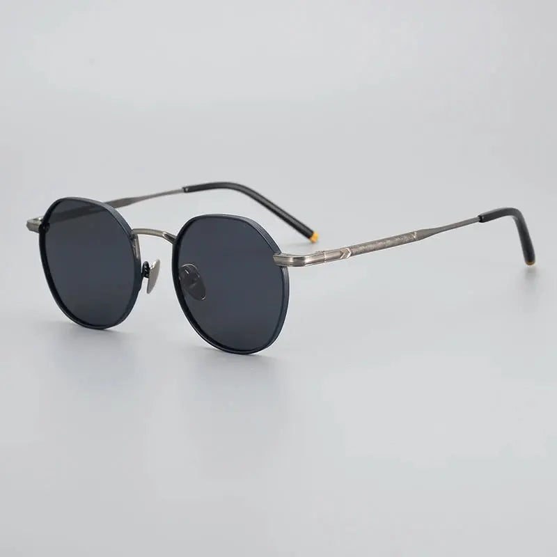 Men's Round Full Rim Titanium Prescription Glasses 14045 — view 7 | Rx Spectacle