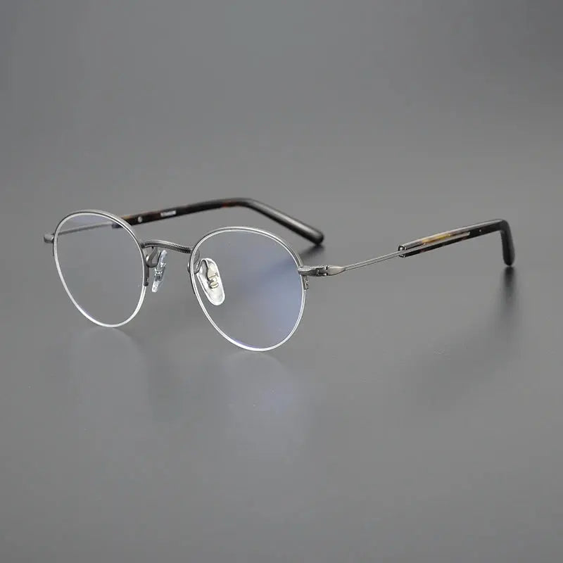 Unisex Oval Semi-Rimless Titanium Prescription Glasses 517110 — view 5 | Rx Spectacle