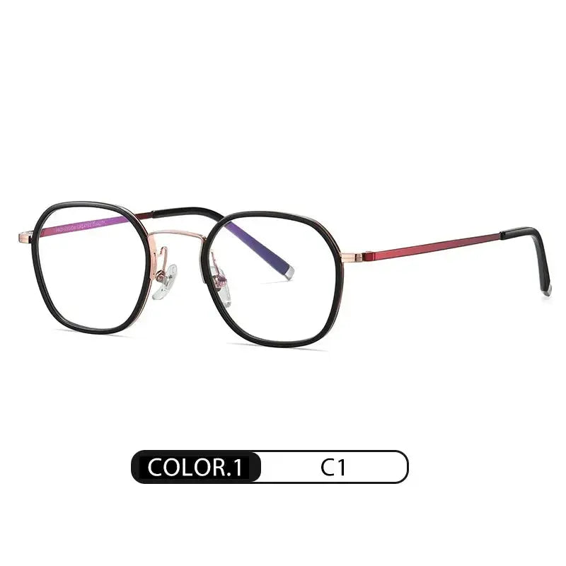 Women's Oval Full Rim Titanium Prescription Glasses 72322 — view 5 | Rx Spectacle