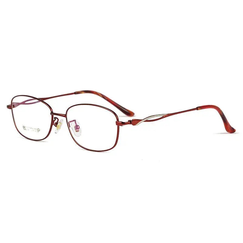 Women's Rectangular Full Rim Titanium Reading Glasses 3520x — view 8 | Rx Spectacle