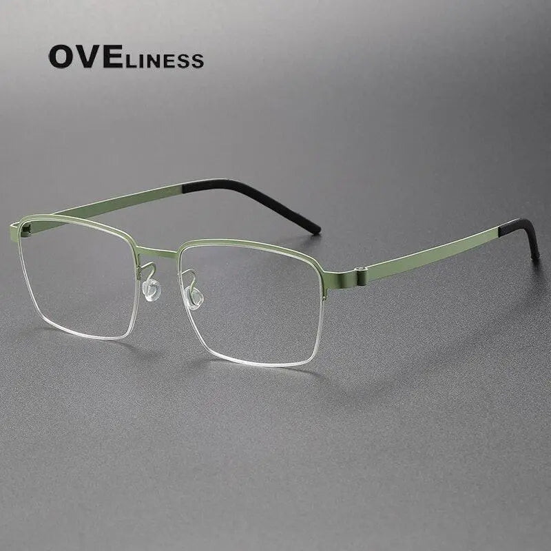 Unisex Square Full Rim Titanium Prescription Glasses 7426 — view 2 | Rx Spectacle