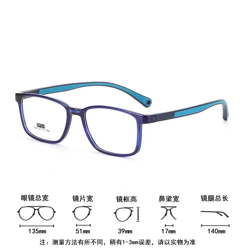 Unisex Square Full Rim TR90 Prescription Glasses 18094 — view 5 | Rx Spectacle