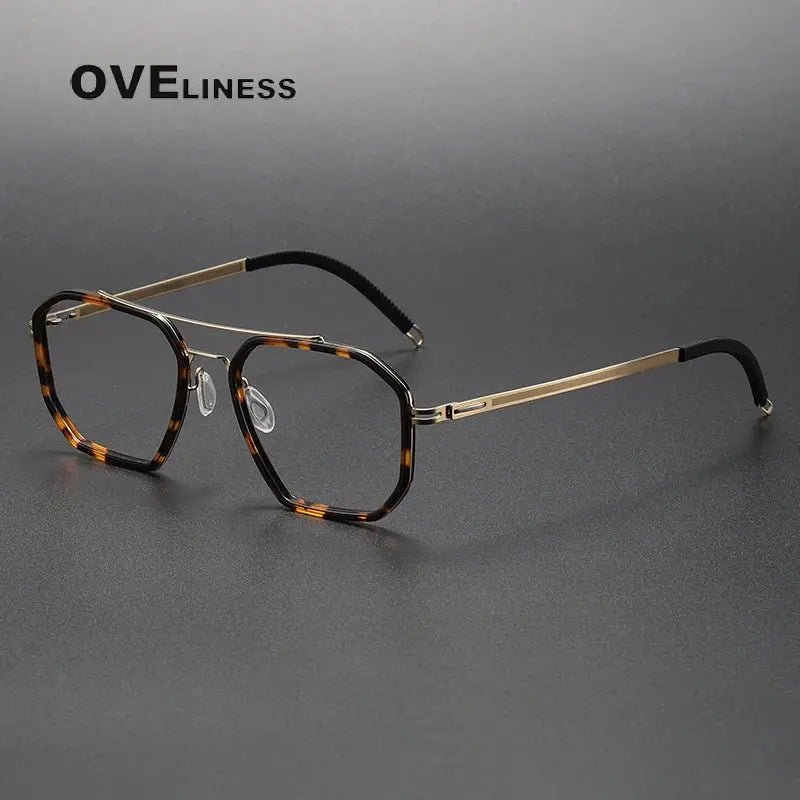 Women's Oval Full Rim Titanium Double Bridge Prescription Glasses 8202316 — view 3 | Rx Spectacle