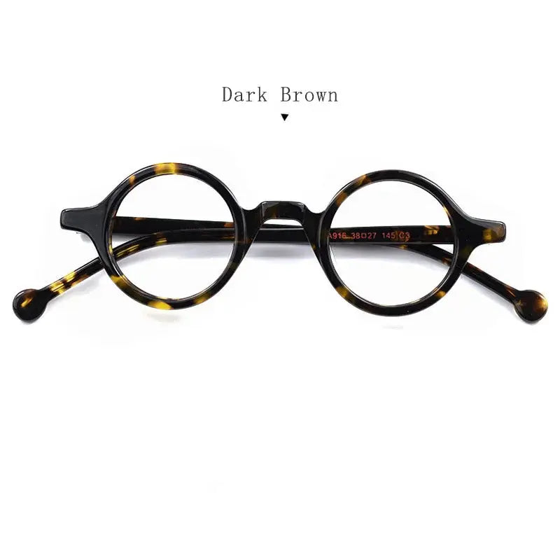 Unisex Round Full Rim Acetate Prescription Glasses A916 — view 11 | Rx Spectacle