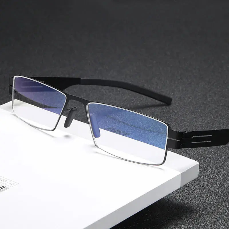 Unisex Square Full Rim Stainless Steel Prescription Glasses Ib005 — view 1 | Rx Spectacle
