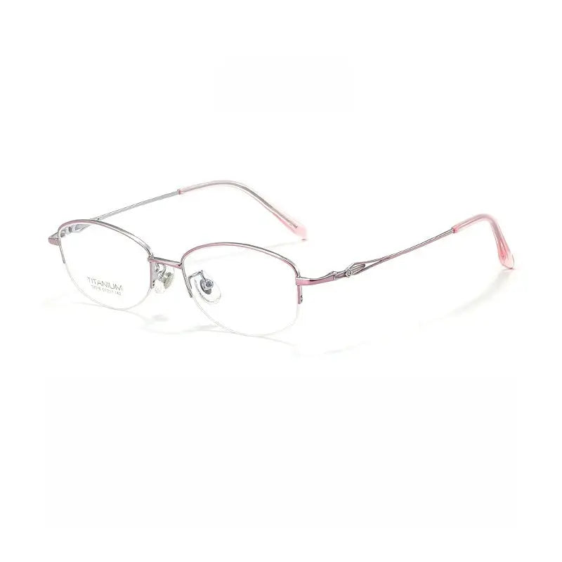 Women's Square Semi-Rimless Titanium Prescription Glasses Y7016 — view 9 | Rx Spectacle